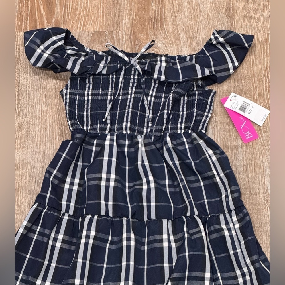 BCX Big Girls Plaid Taffeta Tiered Maxi Dress - Picture 4 of 6